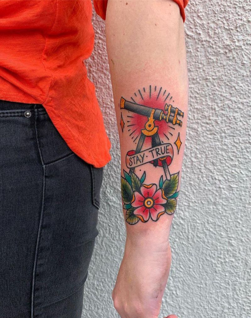 30 Pretty Telescope Tattoos You Will Love