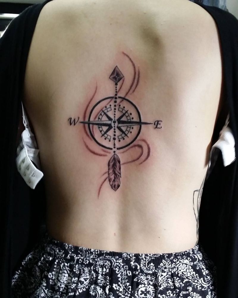 30 Pretty Arrow Compass Tattoos to Inspire You