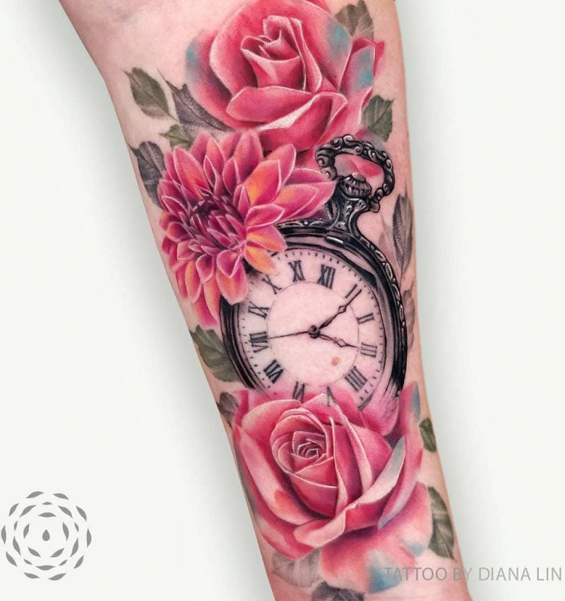 30 Pretty Stopwatch Tattoos You Will Love