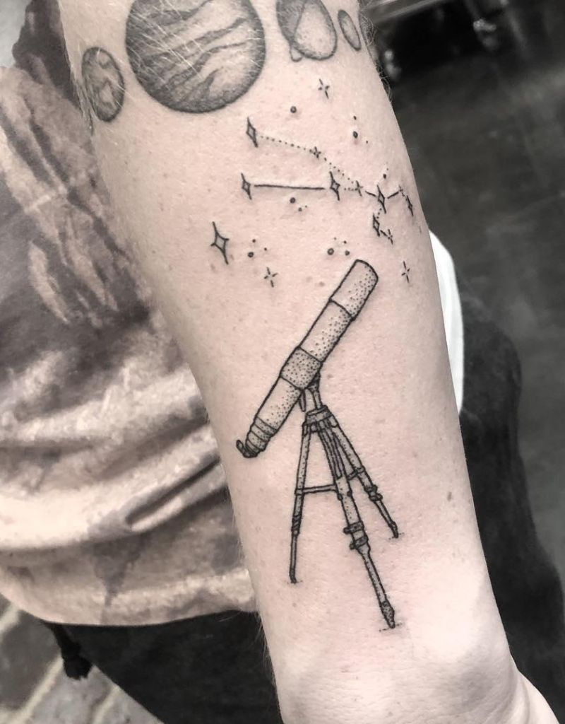 30 Pretty Telescope Tattoos You Will Love