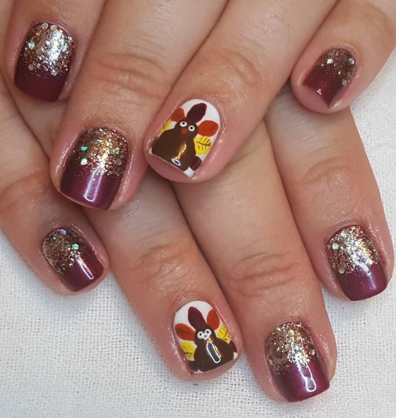 30 Trendy Thanksgiving Turkey Nails