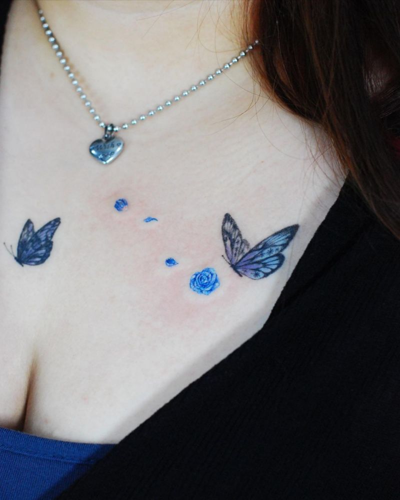 30 Pretty Blue Rose Tattoos You Must Try