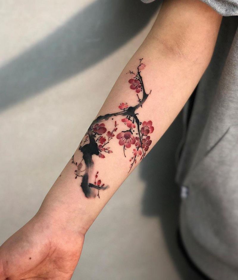 30 Pretty Cherry Blossom Tattoos Make You Charming