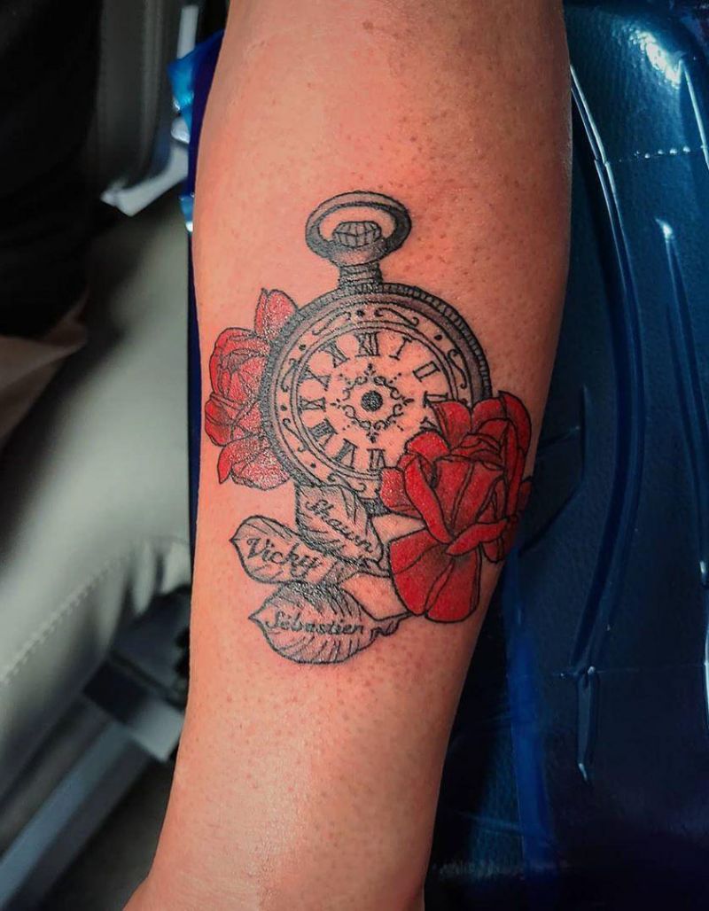 30 Pretty Stopwatch Tattoos You Will Love