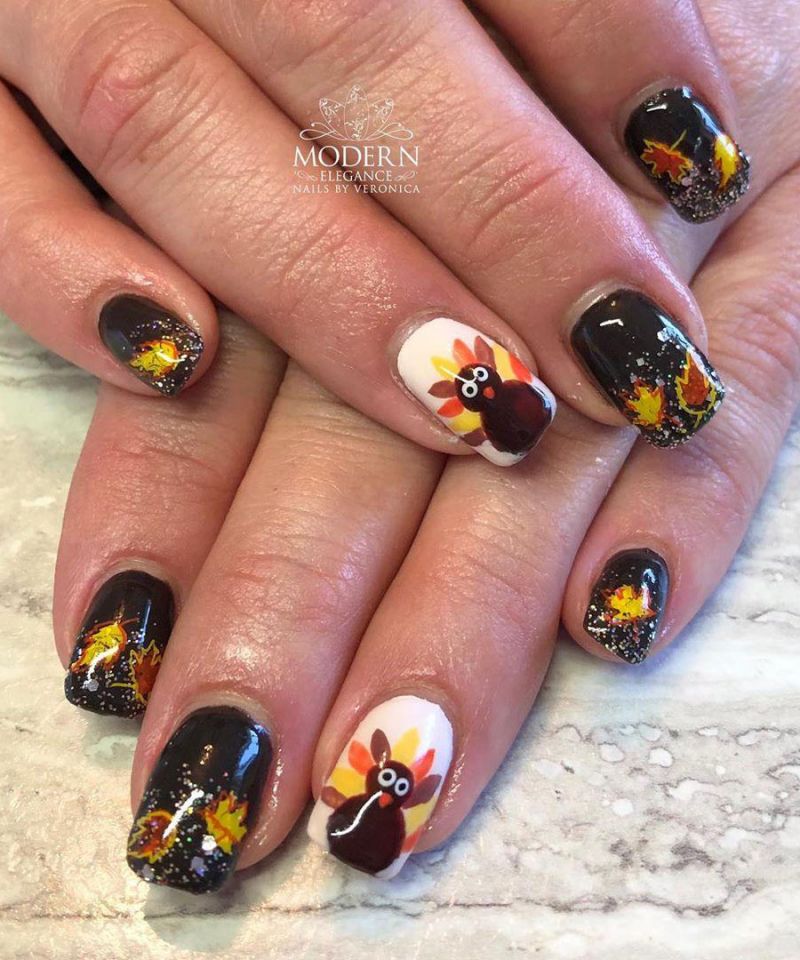 30 Trendy Thanksgiving Turkey Nails