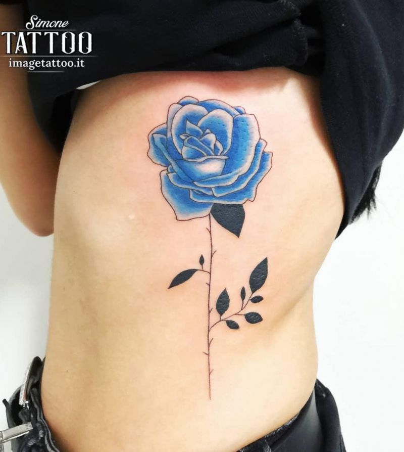 30 Pretty Blue Rose Tattoos You Must Try