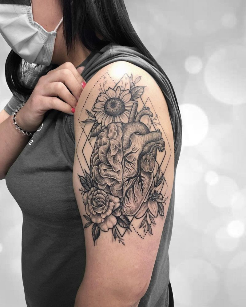 30 Pretty Brain Tattoos Make You Beautiful