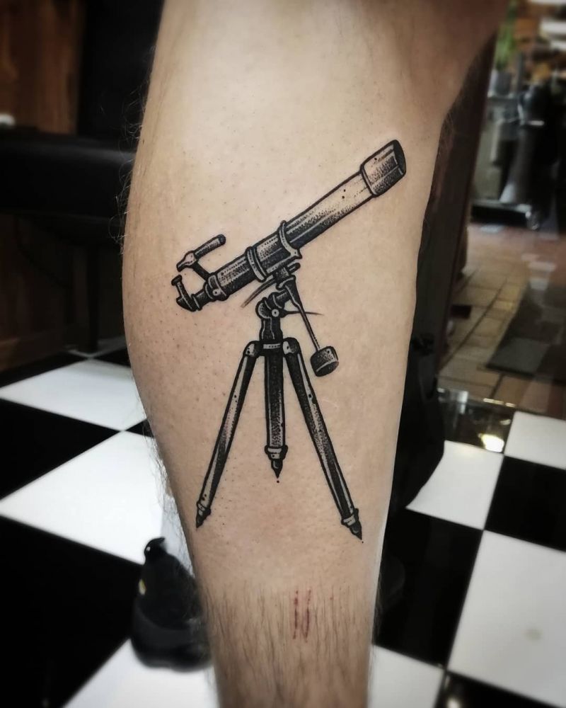 30 Pretty Telescope Tattoos You Will Love