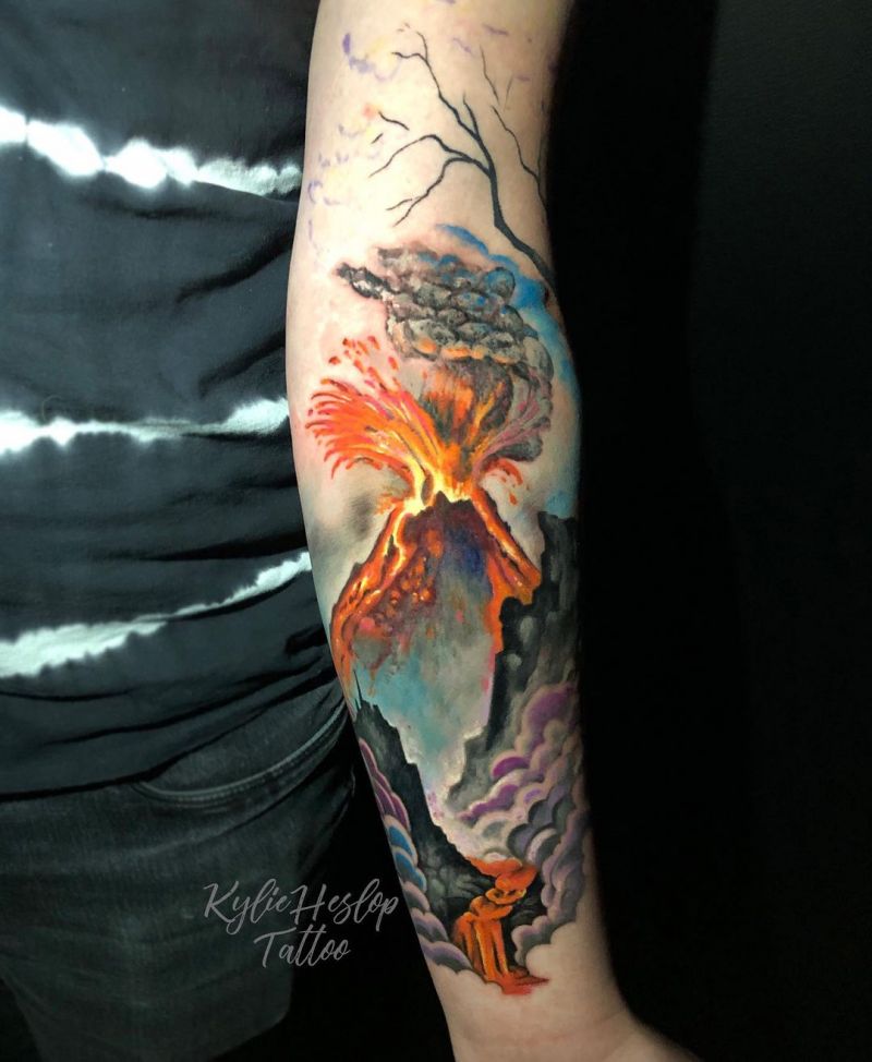 30 Pretty Volcano Tattoos for Inspiration