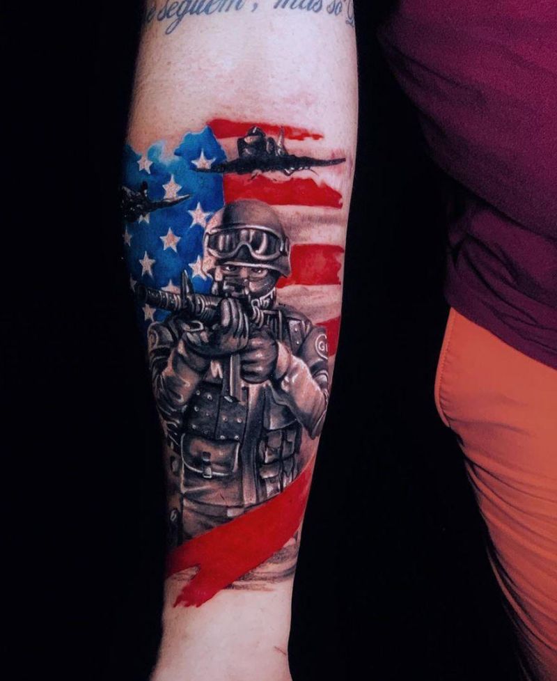 30 Pretty Army Tattoos to Inspire You