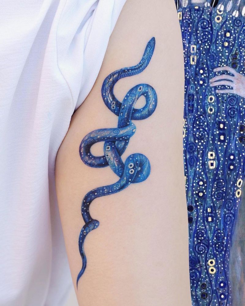 30 Pretty Blue Tattoos You Will Love