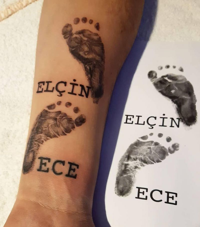 30 Pretty Footprint Tattoos to Inspire You