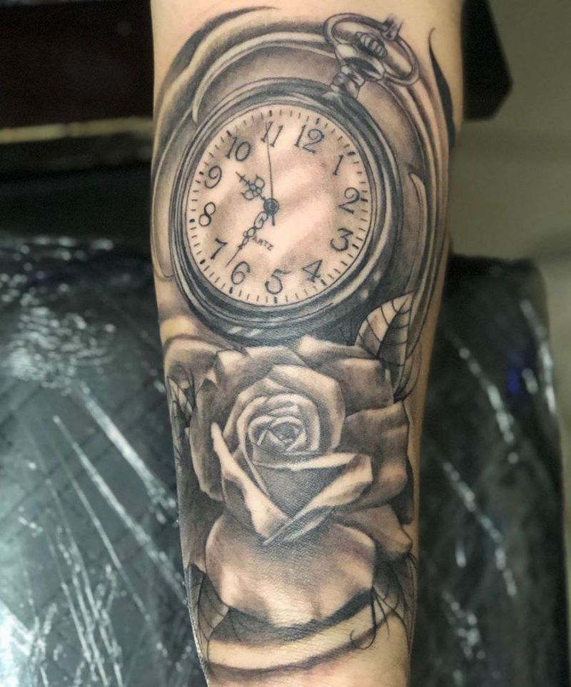 30 Pretty Stopwatch Tattoos You Will Love