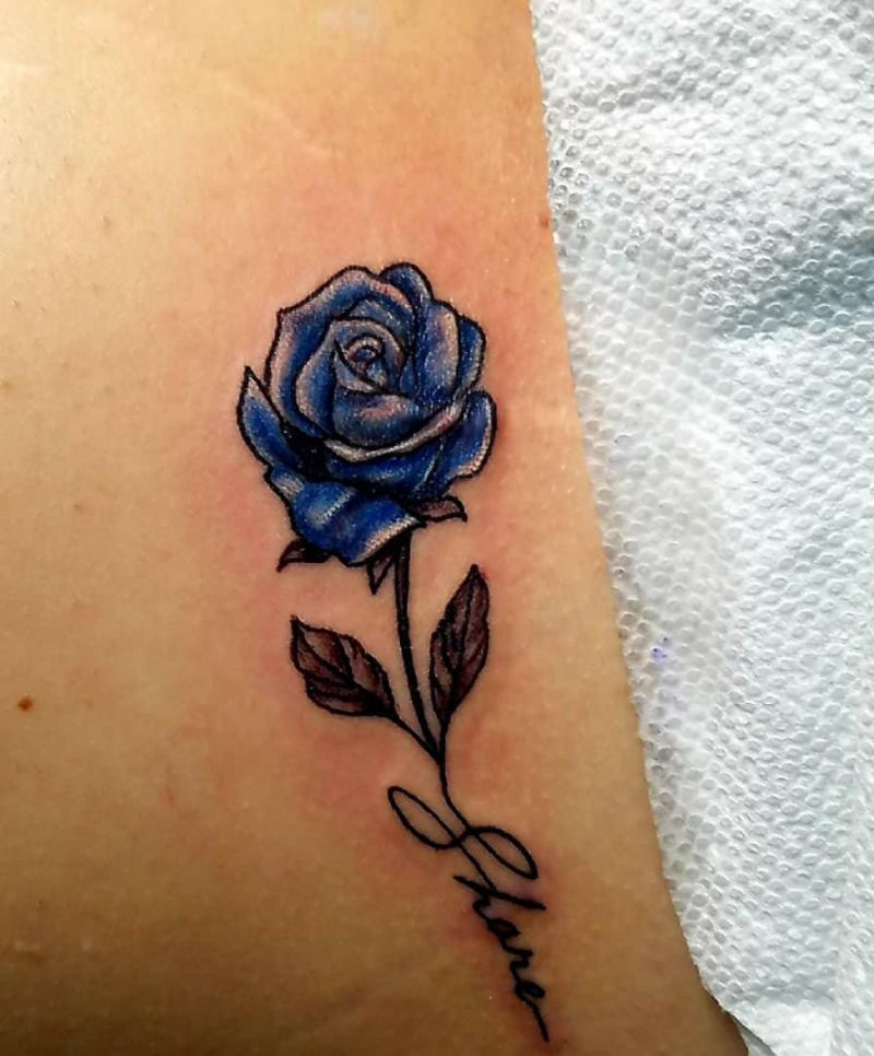 30 Pretty Blue Rose Tattoos You Must Try