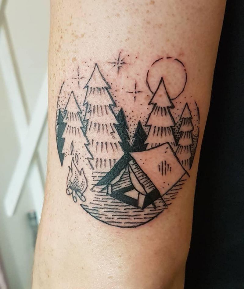 30 Pretty Camp Tattoos You Will Love