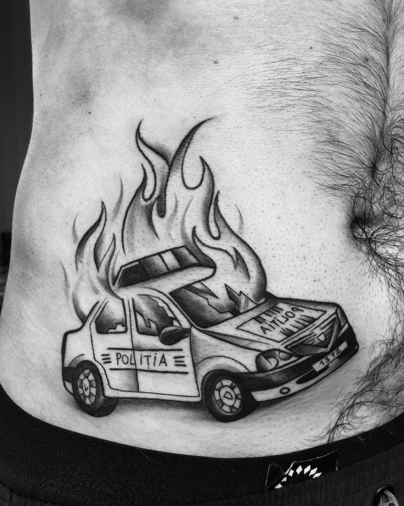 30 Pretty Car Tattoos for Inspiration