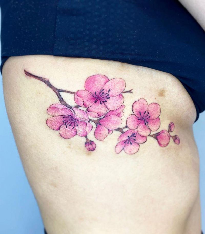 30 Pretty Cherry Blossom Tattoos Make You Charming