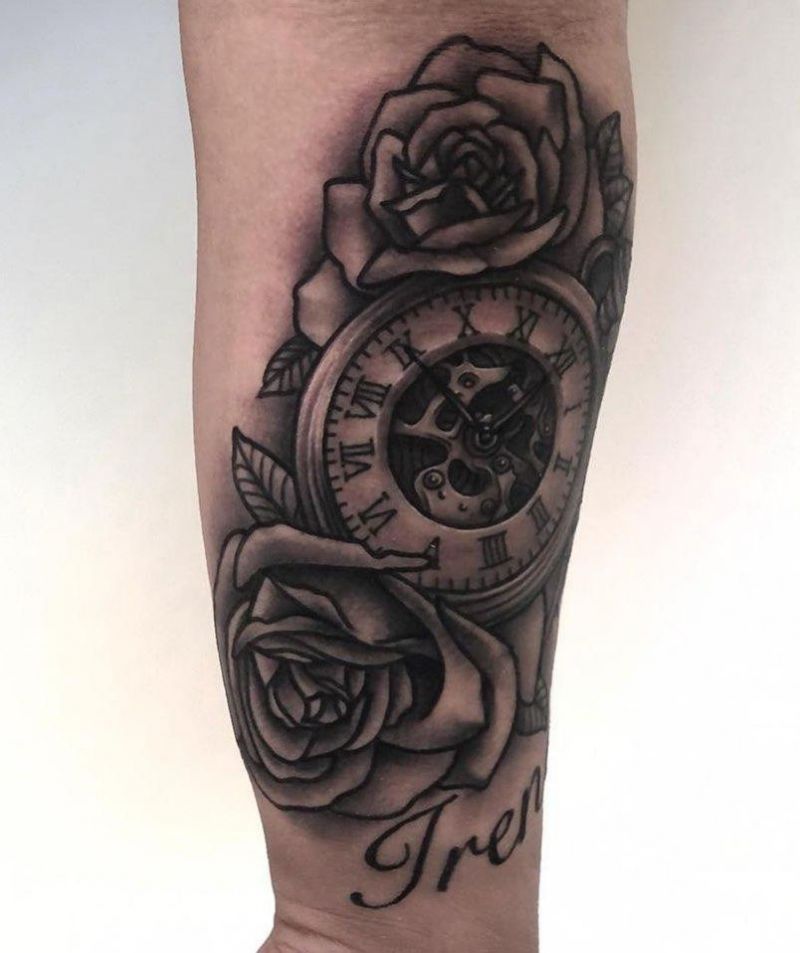 30 Pretty Pocket Watch Tattoos You Must Try