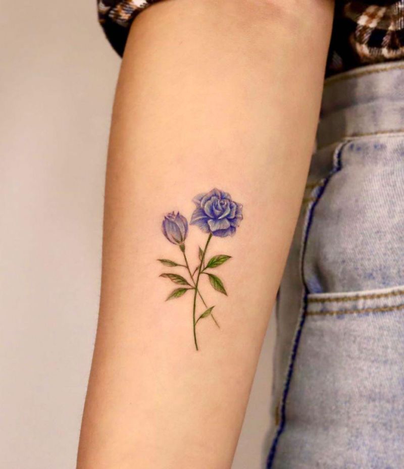 30 Pretty Blue Rose Tattoos You Must Try