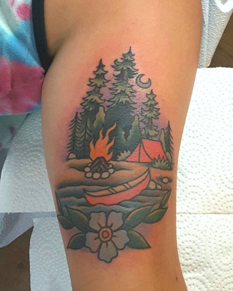 30 Pretty Camp Tattoos You Will Love