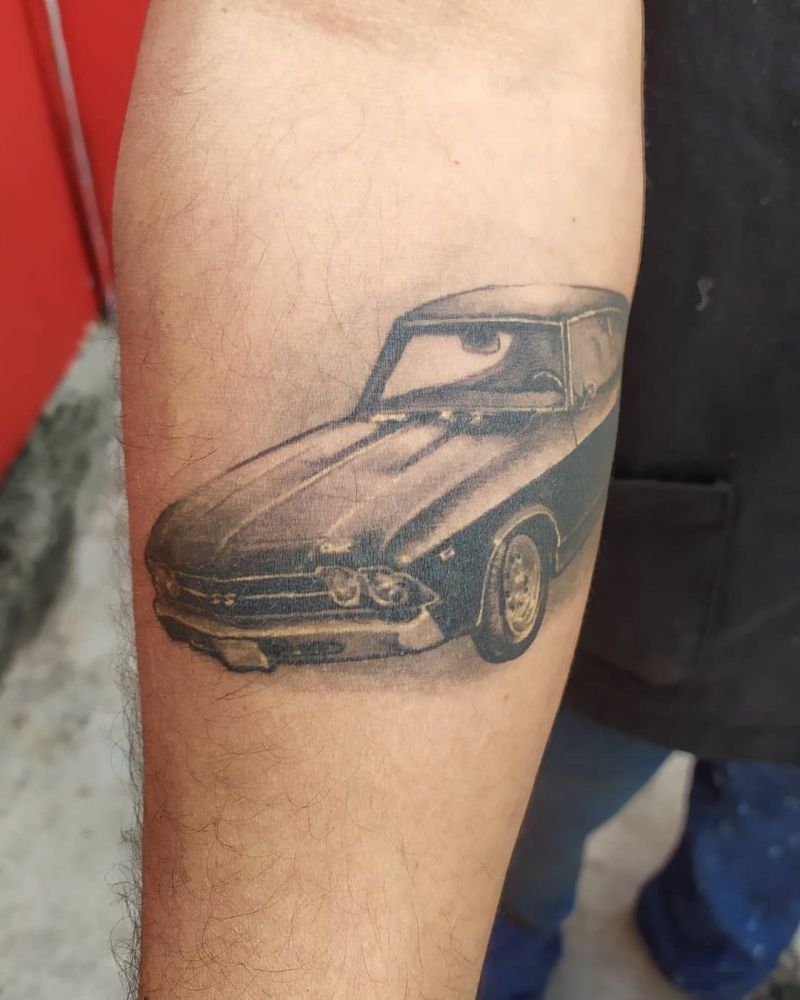 30 Pretty Car Tattoos for Inspiration