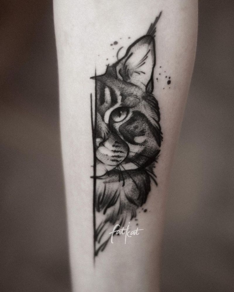 30 Cute Cat Tattoos You Will Love