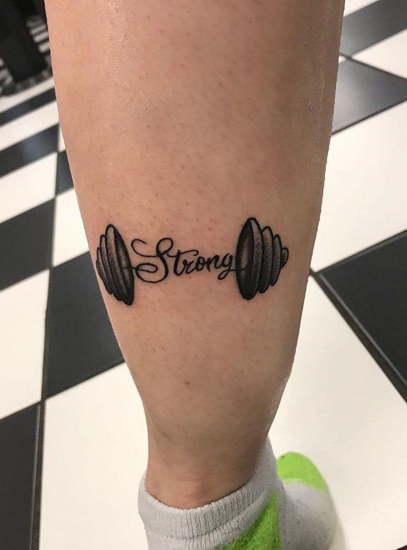 30 Pretty Dumbbell Tattoos to Inspire You