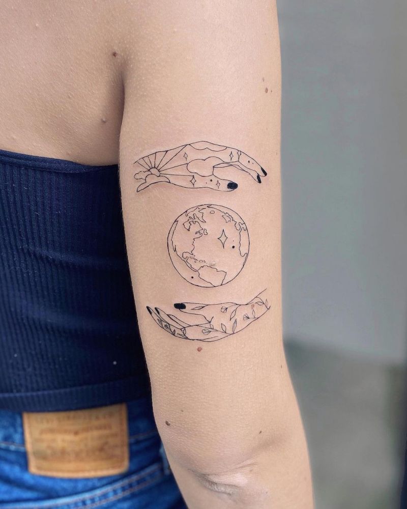 30 Pretty Earth Tattoos to Inspire You