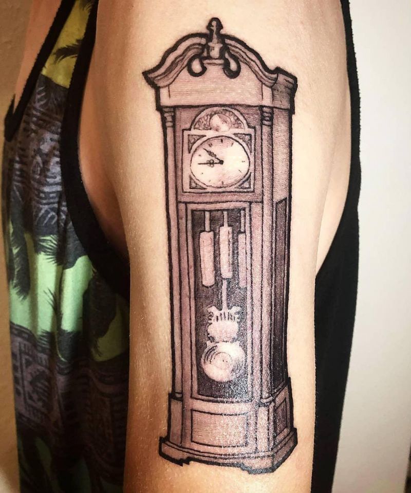 30 Pretty Grandfather Clock Tattoos for Inspiration