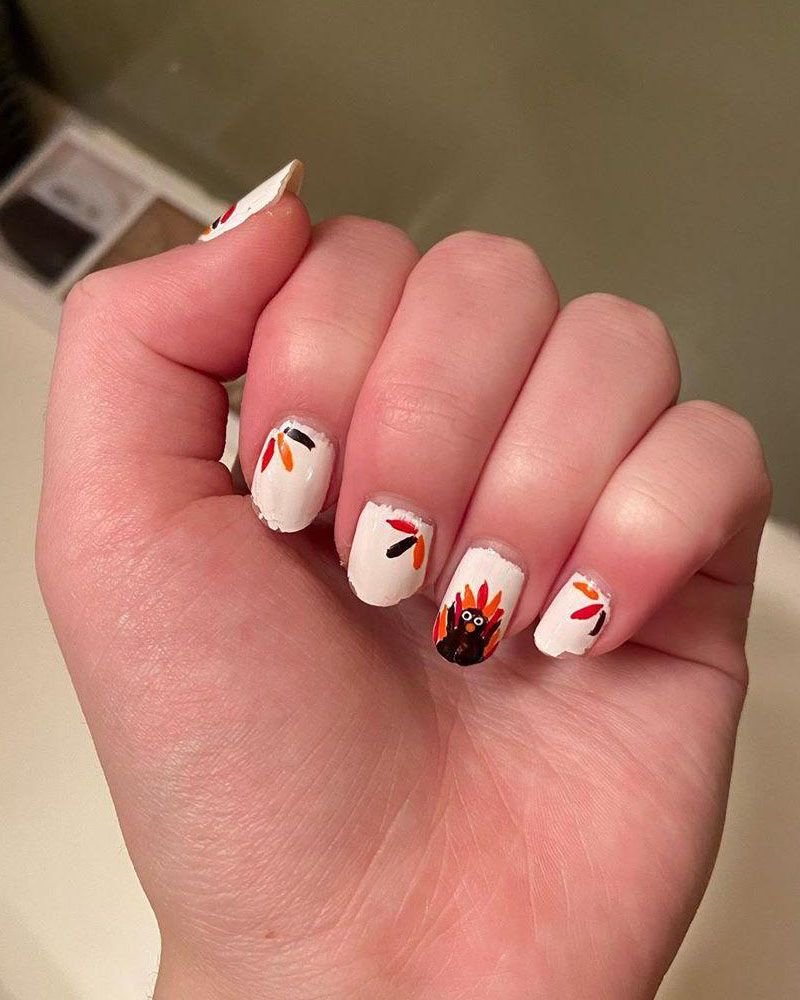 30 Trendy Thanksgiving Turkey Nails