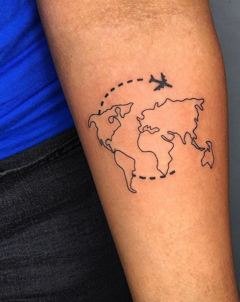 30 Unique World Map Tattoos Make You Love The World