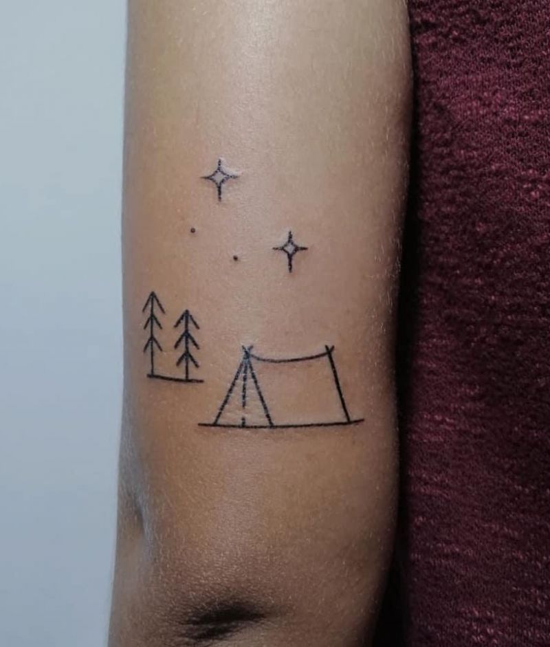 30 Pretty Camp Tattoos You Will Love