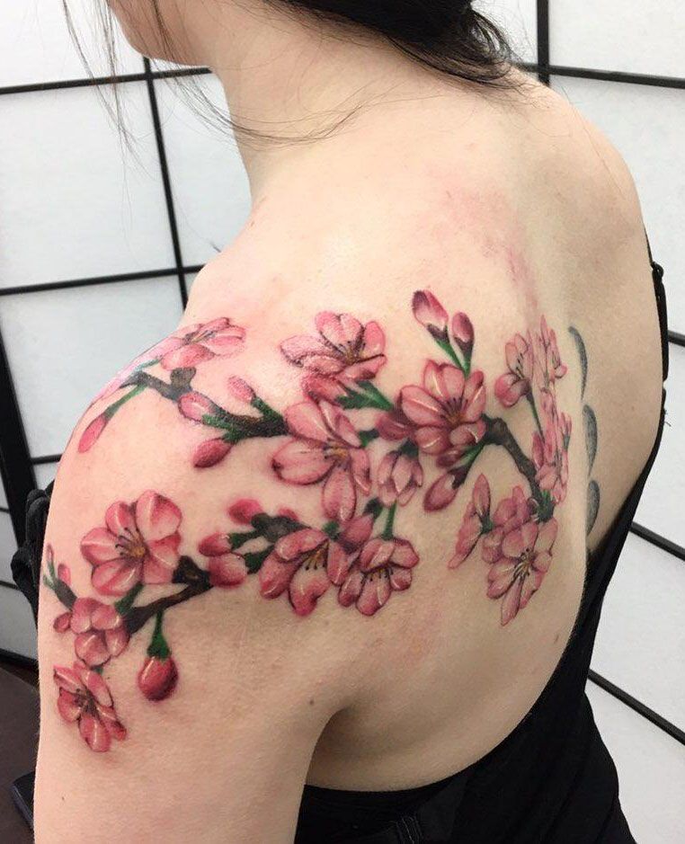 30 Pretty Cherry Blossom Tattoos Make You Charming