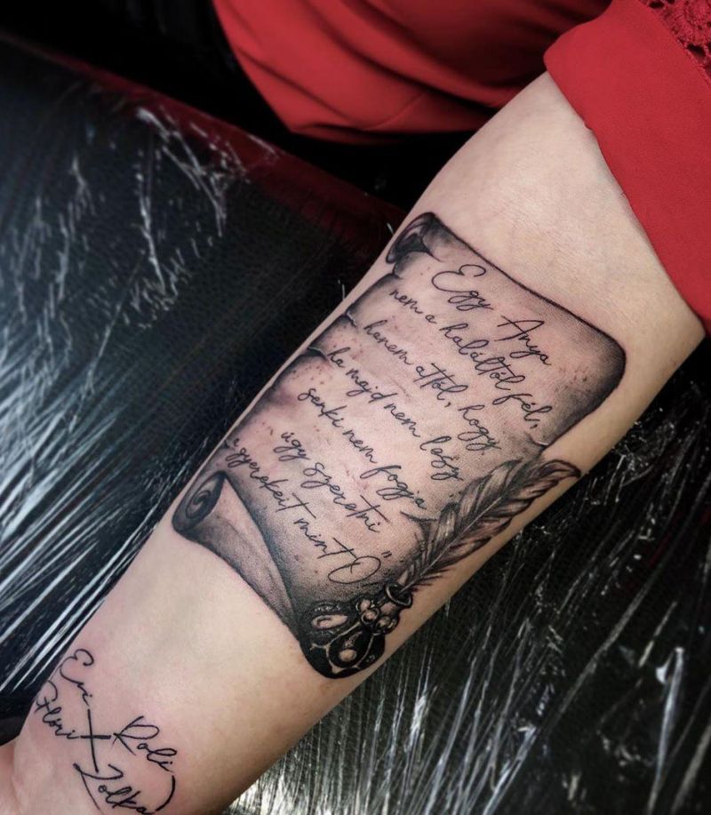 30 Pretty Scroll Tattoos Make You Beautiful