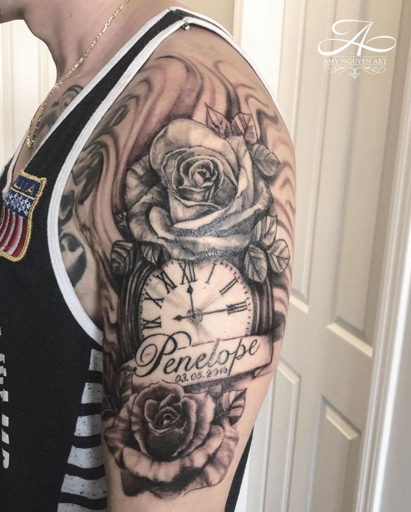 30 Pretty Stopwatch Tattoos You Will Love