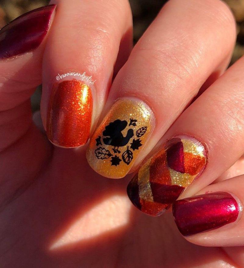 30 Trendy Thanksgiving Turkey Nails