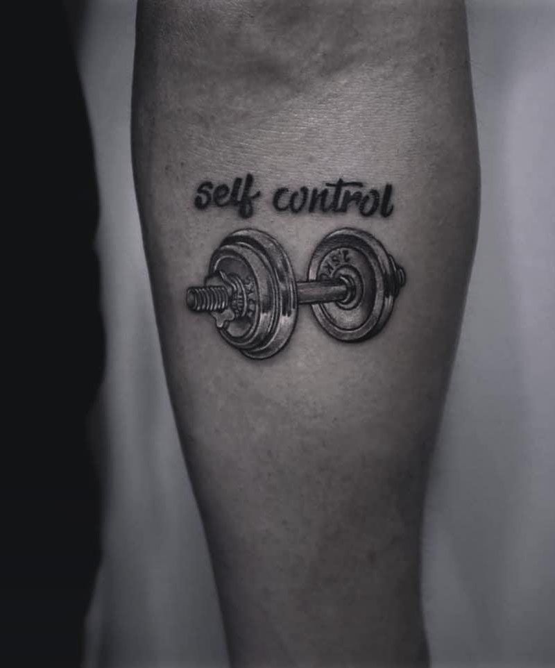 30 Pretty Dumbbell Tattoos to Inspire You