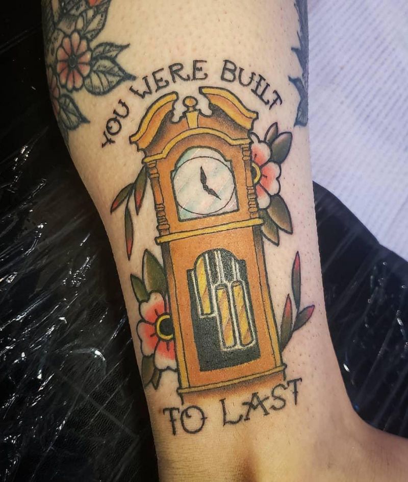 30 Pretty Grandfather Clock Tattoos for Inspiration