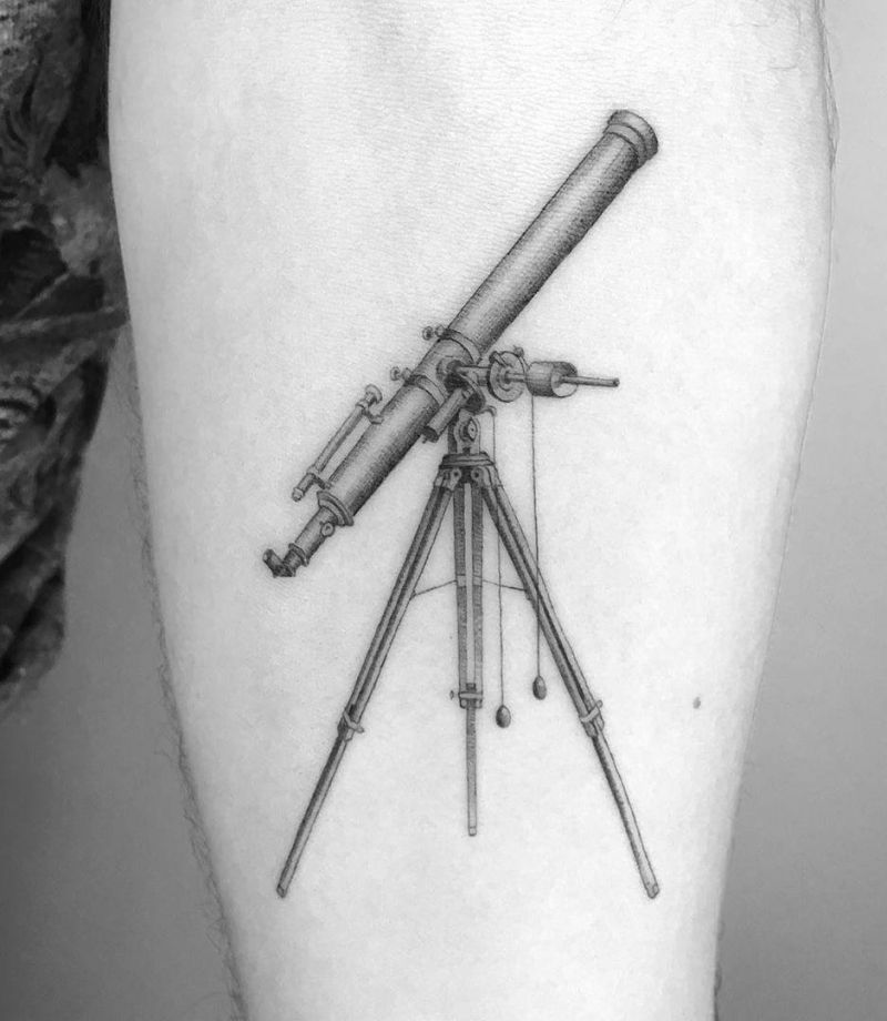 30 Pretty Telescope Tattoos You Will Love