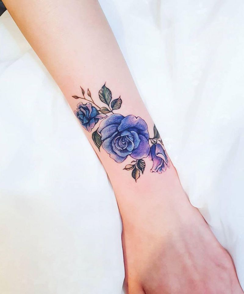 30 Pretty Blue Rose Tattoos You Must Try