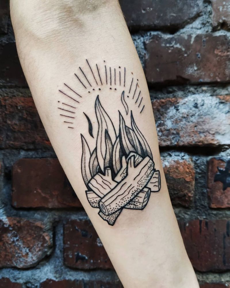 30 Pretty Camp Tattoos You Will Love