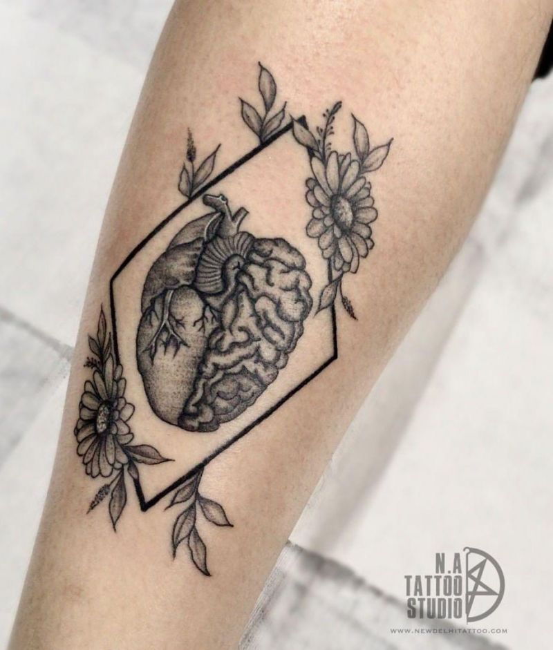 30 Pretty Brain Tattoos Make You Beautiful