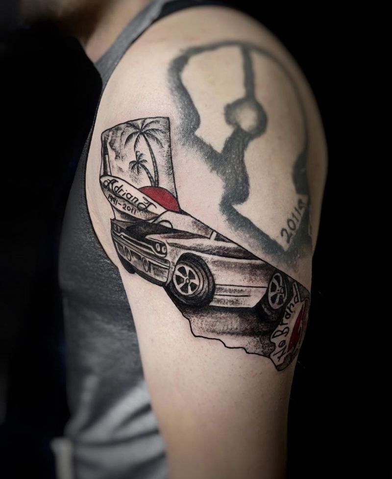 30 Pretty Car Tattoos for Inspiration