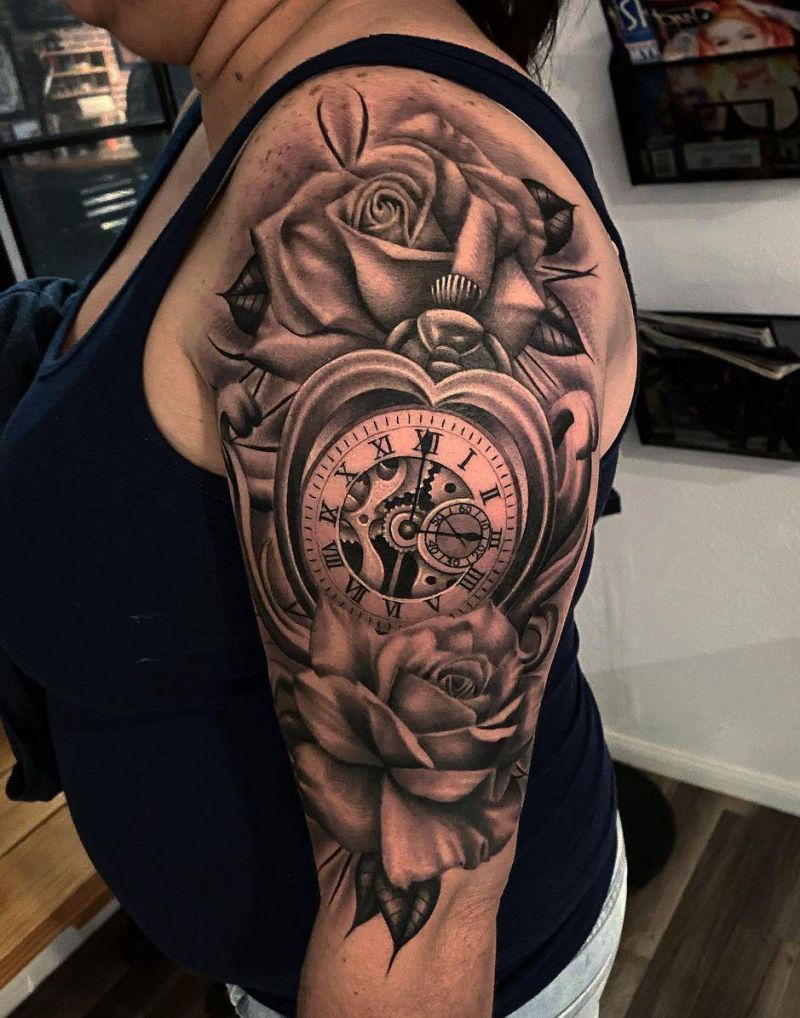 30 Pretty Pocket Watch Tattoos You Must Try