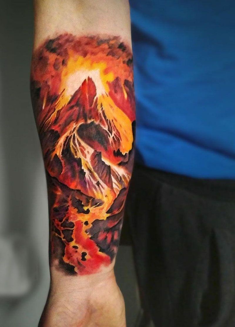 30 Pretty Volcano Tattoos for Inspiration