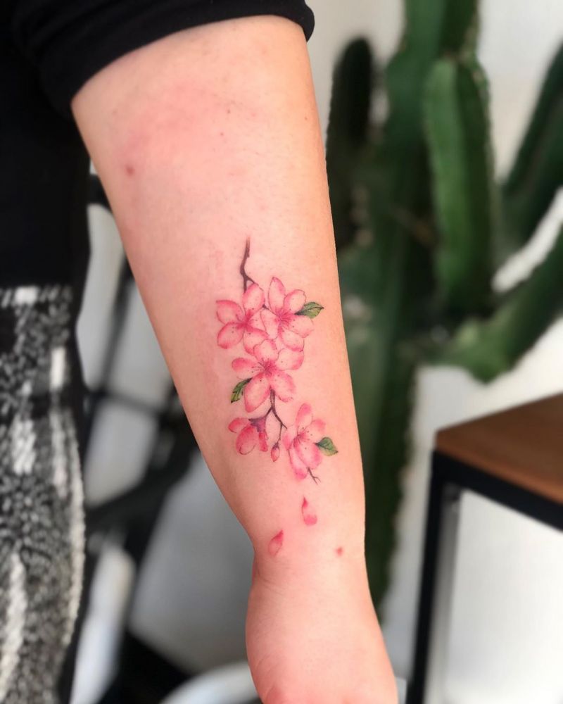 30 Pretty Cherry Blossom Tattoos Make You Charming