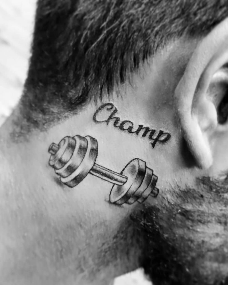 30 Pretty Dumbbell Tattoos to Inspire You