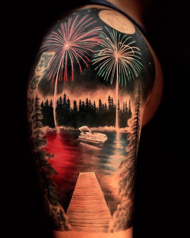 30 Pretty Fireworks Tattoos Improve Your Temperament