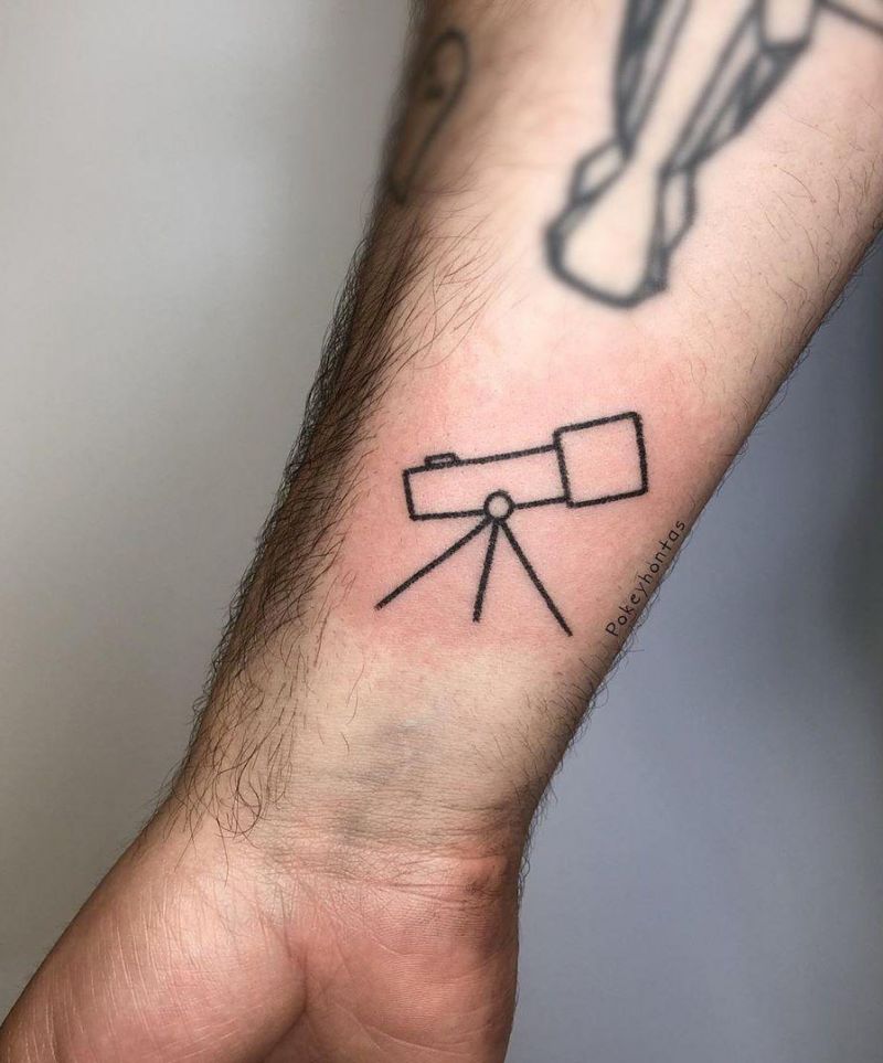 30 Pretty Telescope Tattoos You Will Love