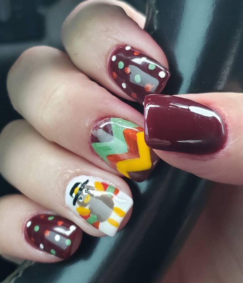 30 Trendy Thanksgiving Turkey Nails